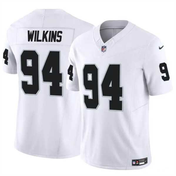 Youth Las Vegas Raiders #94 Christian Wilkins White 2024 F.U.S.E. Vapor Untouchable Stitched Jersey Dzhi->youth nfl jersey->Youth Jersey